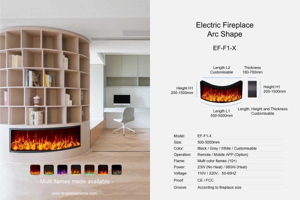 Electric fireplace arc shape EF-F1-1