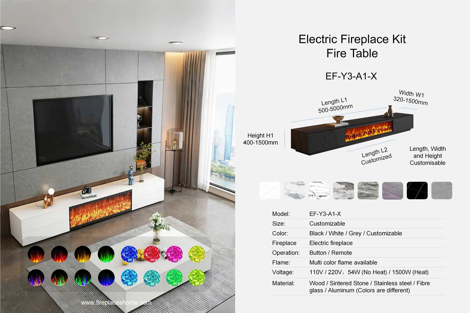 product size electric fireplace set fireplace cabinet ef y3 a1 1 x en