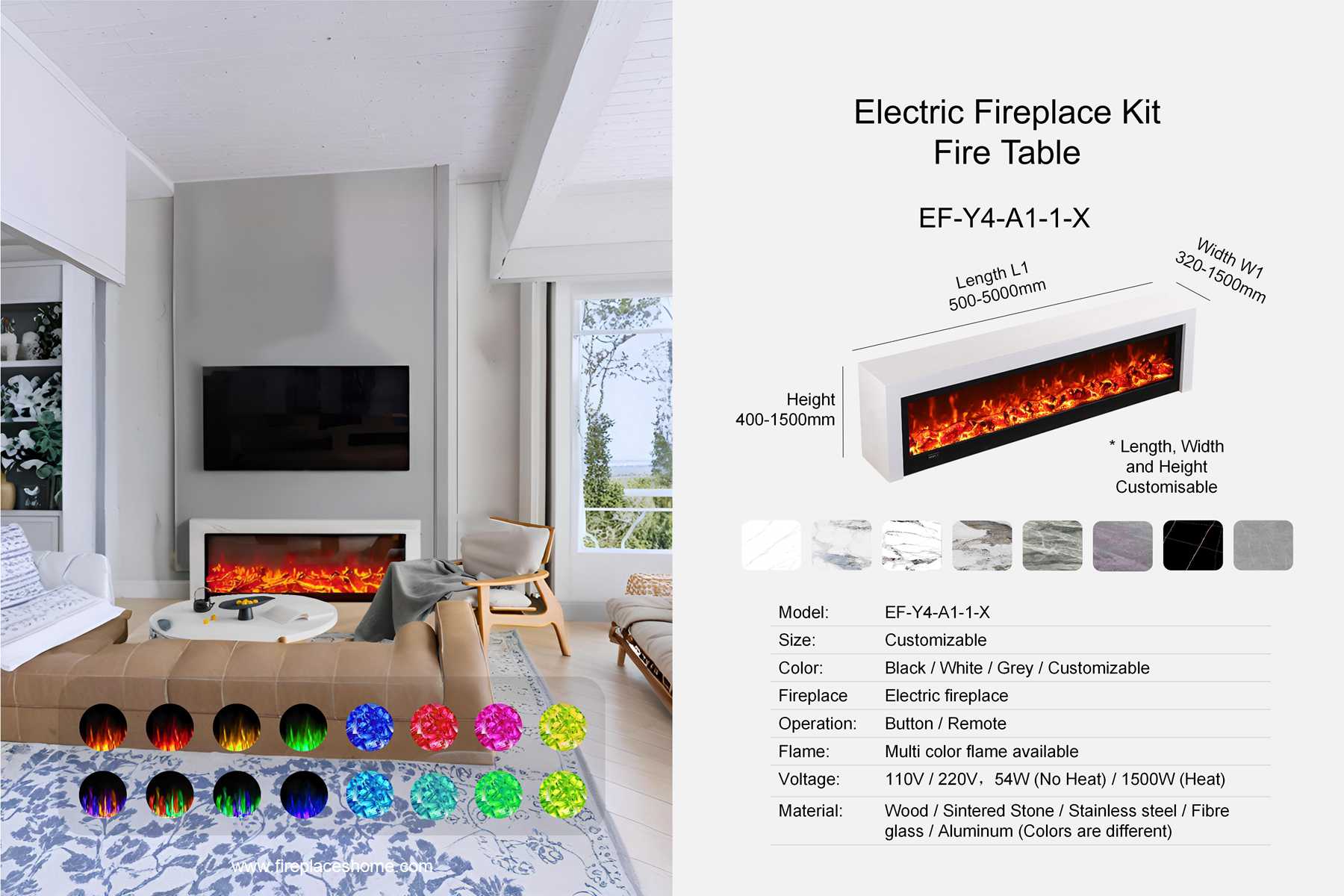 product size electric fireplace set fireplace cabinet ef y4 a1 1 x en