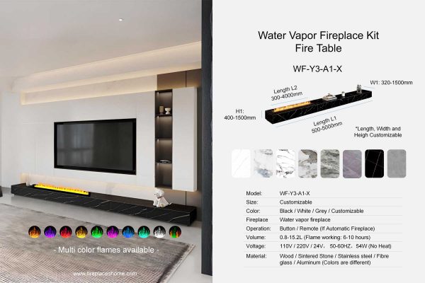 Water vapor fireplace cabinet rectangular shape WF-Y3-A1-2