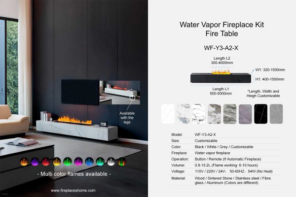Water vapor fireplace cabinet rectangular shape WF-Y3-A2-1