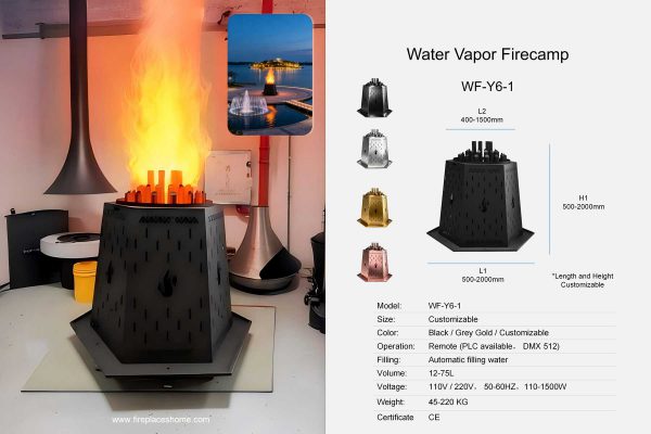 Water vapor fireplace camp irregular shape WF-Y6-X1-1