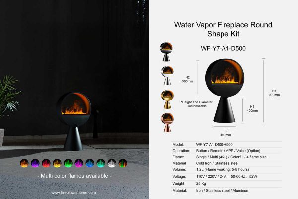 Water vapor fireplace stand round shape WF-Y7-A1-1