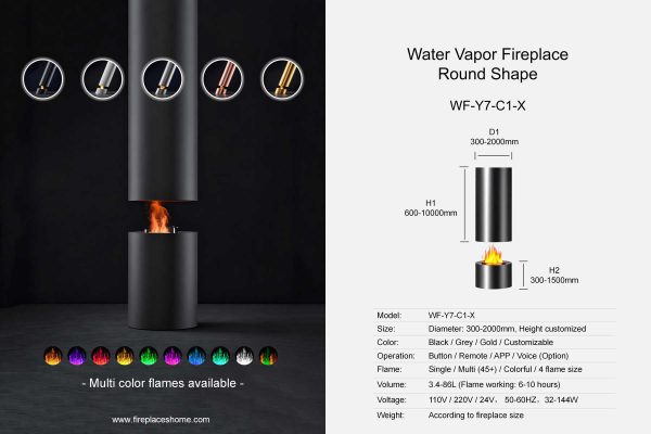 Water vapor fireplace stand round shape WF-Y7-C1-1